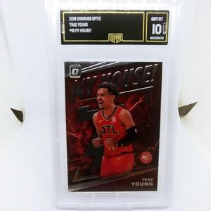 2019 Panini Donruss Optic TRAE YOUNG MY HOUSE! PrIzm #18 GMA 10 GEM